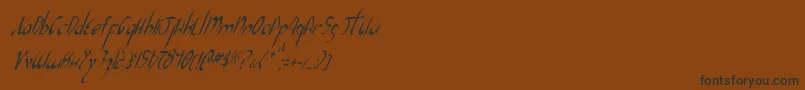 fuente XaphanIiCondensedItalic – Fuentes Negras Sobre Fondo Marrón