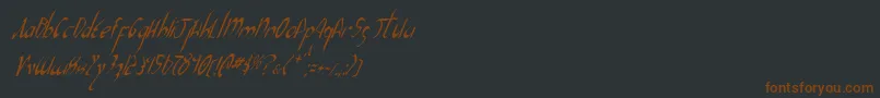 フォントXaphanIiCondensedItalic – 黒い背景に茶色のフォント