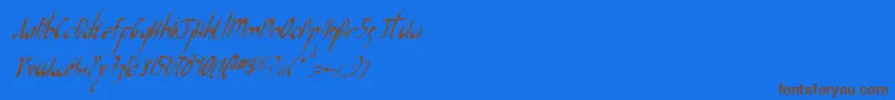 Czcionka XaphanIiCondensedItalic – brązowe czcionki na niebieskim tle