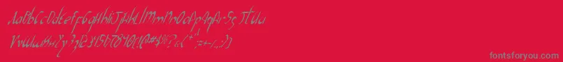 フォントXaphanIiCondensedItalic – 赤い背景に灰色の文字