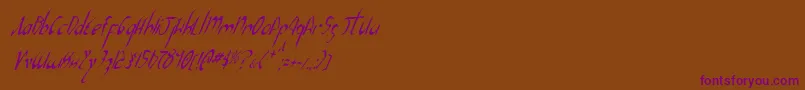 XaphanIiCondensedItalic Font – Purple Fonts on Brown Background