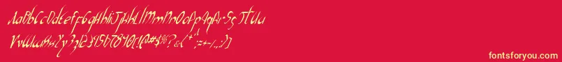 XaphanIiCondensedItalic Font – Yellow Fonts on Red Background