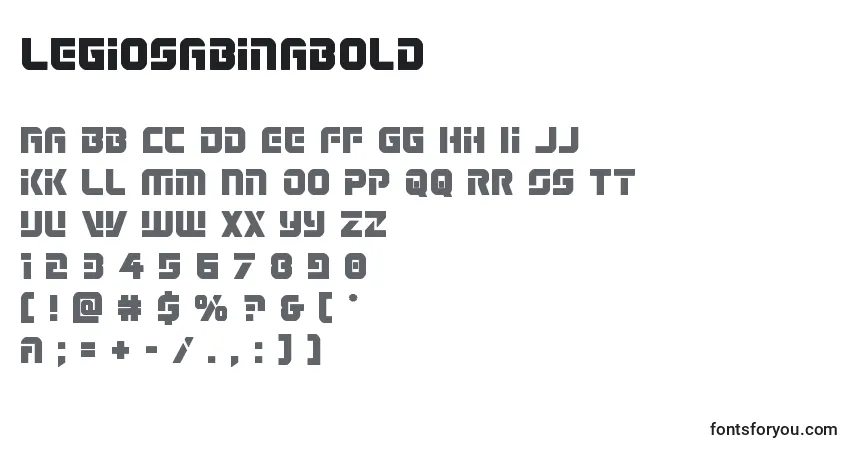 A fonte Legiosabinabold – alfabeto, números, caracteres especiais