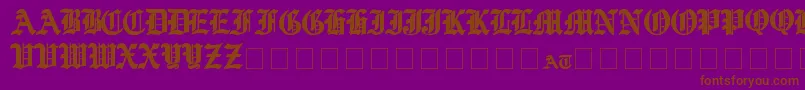 フォントYeOldShire – 紫色の背景に茶色のフォント