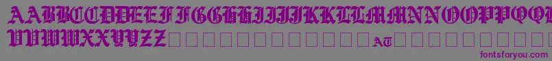 フォントYeOldShire – 紫色のフォント、灰色の背景