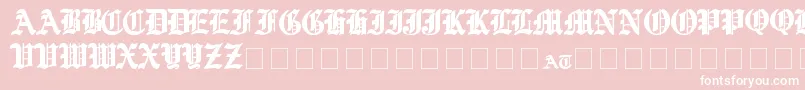 YeOldShire-fontti – valkoiset fontit vaaleanpunaisella taustalla
