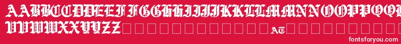 YeOldShire-fontti – valkoiset fontit punaisella taustalla