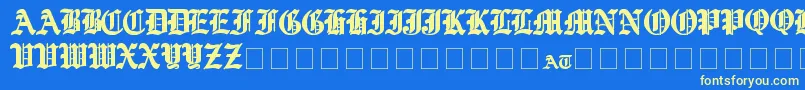 YeOldShire Font – Yellow Fonts on Blue Background