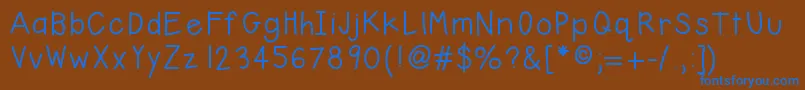 Hellobasic Font – Blue Fonts on Brown Background