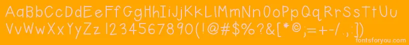 Hellobasic Font – Pink Fonts on Orange Background