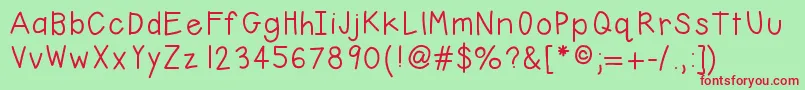 Hellobasic Font – Red Fonts on Green Background