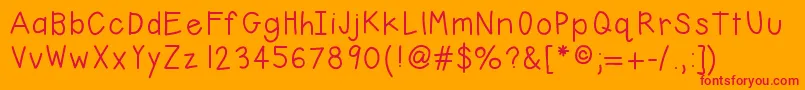 フォントHellobasic – オレンジの背景に赤い文字