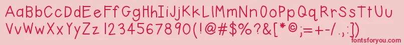 Lisätietoja Hellobasic-fontista Hellobasic-fontti – punaiset fontit vaaleanpunaisella taustalla