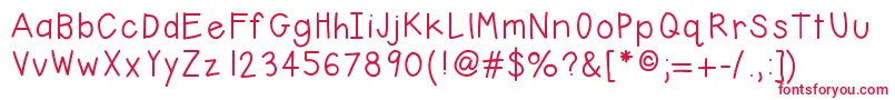 フォントHellobasic – 赤い文字