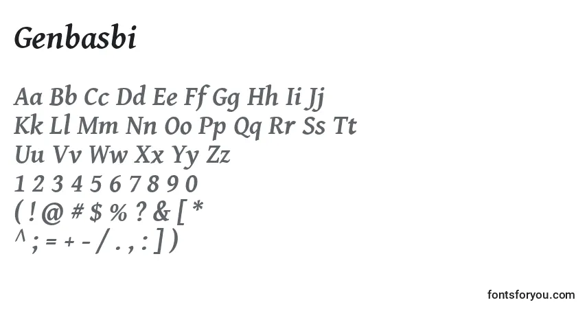 Шрифт Genbasbi – алфавит, цифры, специальные символы