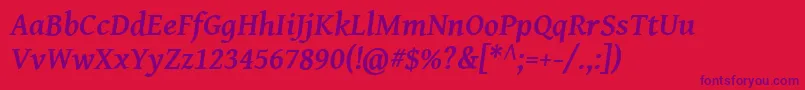 Genbasbi Font – Purple Fonts on Red Background