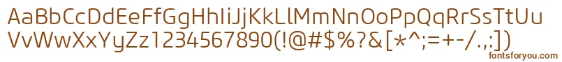 CoreSansM35Light-fontti – ruskeat fontit valkoisella taustalla