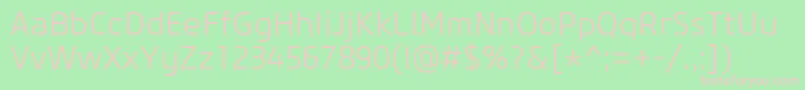 CoreSansM35Light Font – Pink Fonts on Green Background