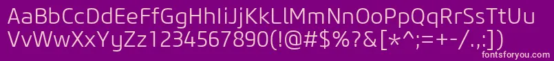 CoreSansM35Light Font – Pink Fonts on Purple Background