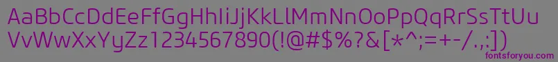 CoreSansM35Light Font – Purple Fonts on Gray Background