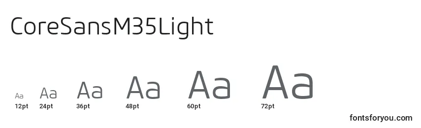CoreSansM35Light Font Sizes