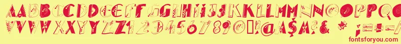 Glito Font – Red Fonts on Yellow Background