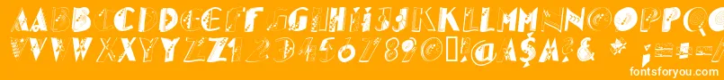 Glito-Schriftart – Weiße Schriften auf orangefarbenem Hintergrund