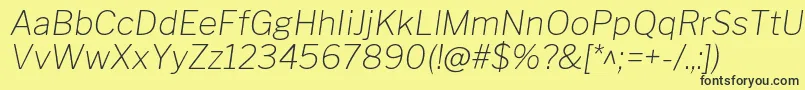 Шрифт LibrefranklinThinitalic – чёрные шрифты на жёлтом фоне