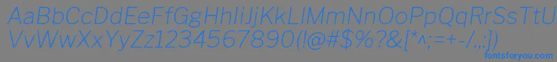 LibrefranklinThinitalic Font – Blue Fonts on Gray Background