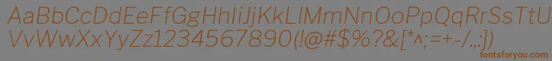 LibrefranklinThinitalic Font – Brown Fonts on Gray Background