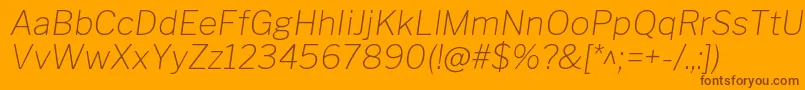 フォントLibrefranklinThinitalic – オレンジの背景に茶色のフォント