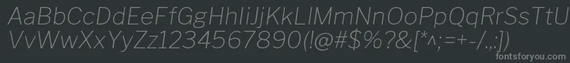 Czcionka LibrefranklinThinitalic – szare czcionki na czarnym tle