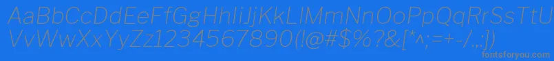 LibrefranklinThinitalic Font – Gray Fonts on Blue Background