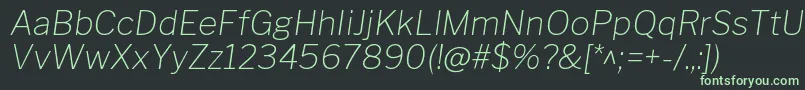 LibrefranklinThinitalic-Schriftart – Grüne Schriften auf schwarzem Hintergrund