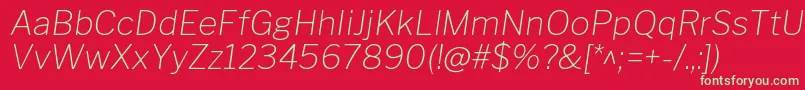 フォントLibrefranklinThinitalic – 赤い背景に緑の文字