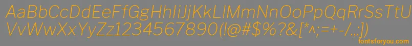 LibrefranklinThinitalic-Schriftart – Orangefarbene Schriften auf grauem Hintergrund