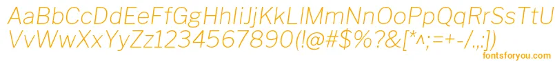 フォントLibrefranklinThinitalic – 白い背景にオレンジのフォント