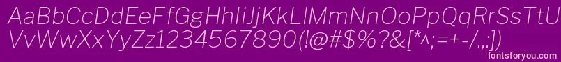 LibrefranklinThinitalic Font – Pink Fonts on Purple Background