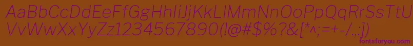 LibrefranklinThinitalic Font – Purple Fonts on Brown Background
