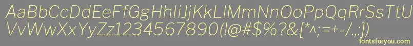 LibrefranklinThinitalic-Schriftart – Gelbe Schriften auf grauem Hintergrund