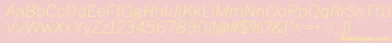 LibrefranklinThinitalic Font – Yellow Fonts on Pink Background