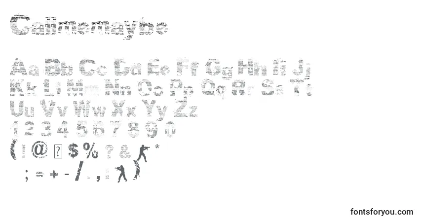 Schriftart Callmemaybe – Alphabet, Zahlen, spezielle Symbole