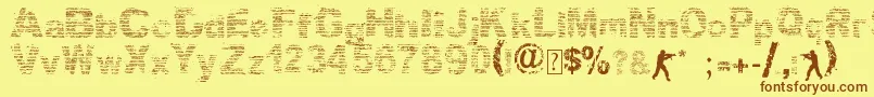 Callmemaybe-fontti – ruskeat fontit keltaisella taustalla