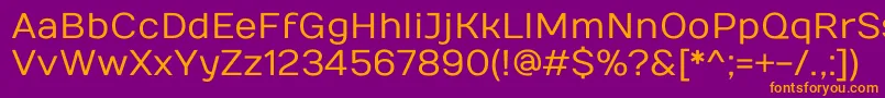 NumansRegular-fontti – oranssit fontit violetilla taustalla