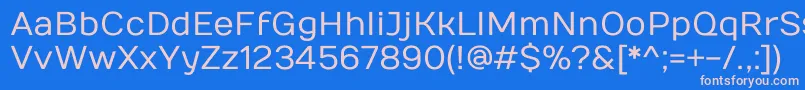 NumansRegular-fontti – vaaleanpunaiset fontit sinisellä taustalla