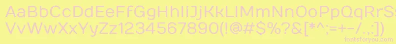 NumansRegular-fontti – vaaleanpunaiset fontit keltaisella taustalla