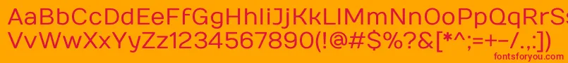 フォントNumansRegular – オレンジの背景に赤い文字