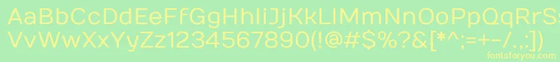 フォントNumansRegular – 黄色の文字が緑の背景にあります