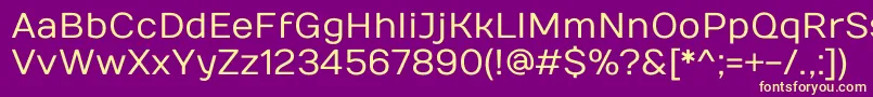 NumansRegular-fontti – keltaiset fontit violetilla taustalla