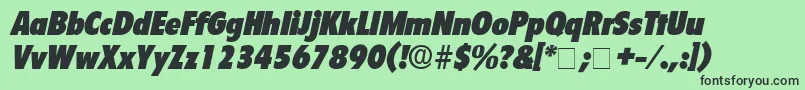 Fonte SeighDisplaySsiItalic – fontes pretas em um fundo verde